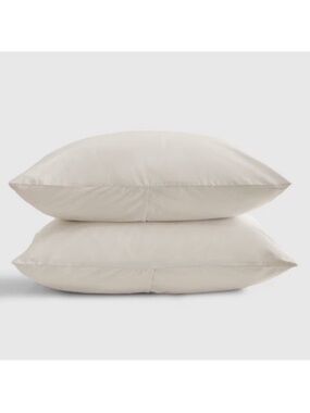 QUINCE Classic Organic Percale Sham Set Queen Sand 7819
